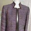 LIZ CLAIBORNE 2PC Pink Brown Polyester Acrylic Stand Up Collar Pant Suit Size 8