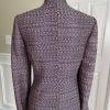 LIZ CLAIBORNE 2PC Pink Brown Polyester Acrylic Stand Up Collar Pant Suit Size 8