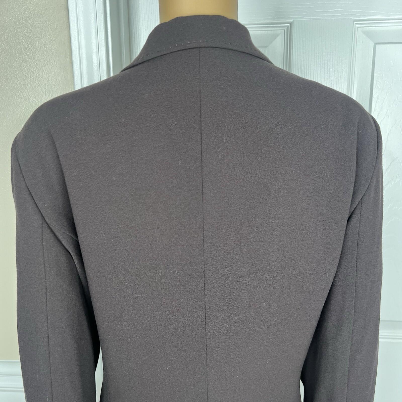 Larry Levine Polyester Rayon Spandex Pant Suit 14 brown Mid Length Lined 2PC New