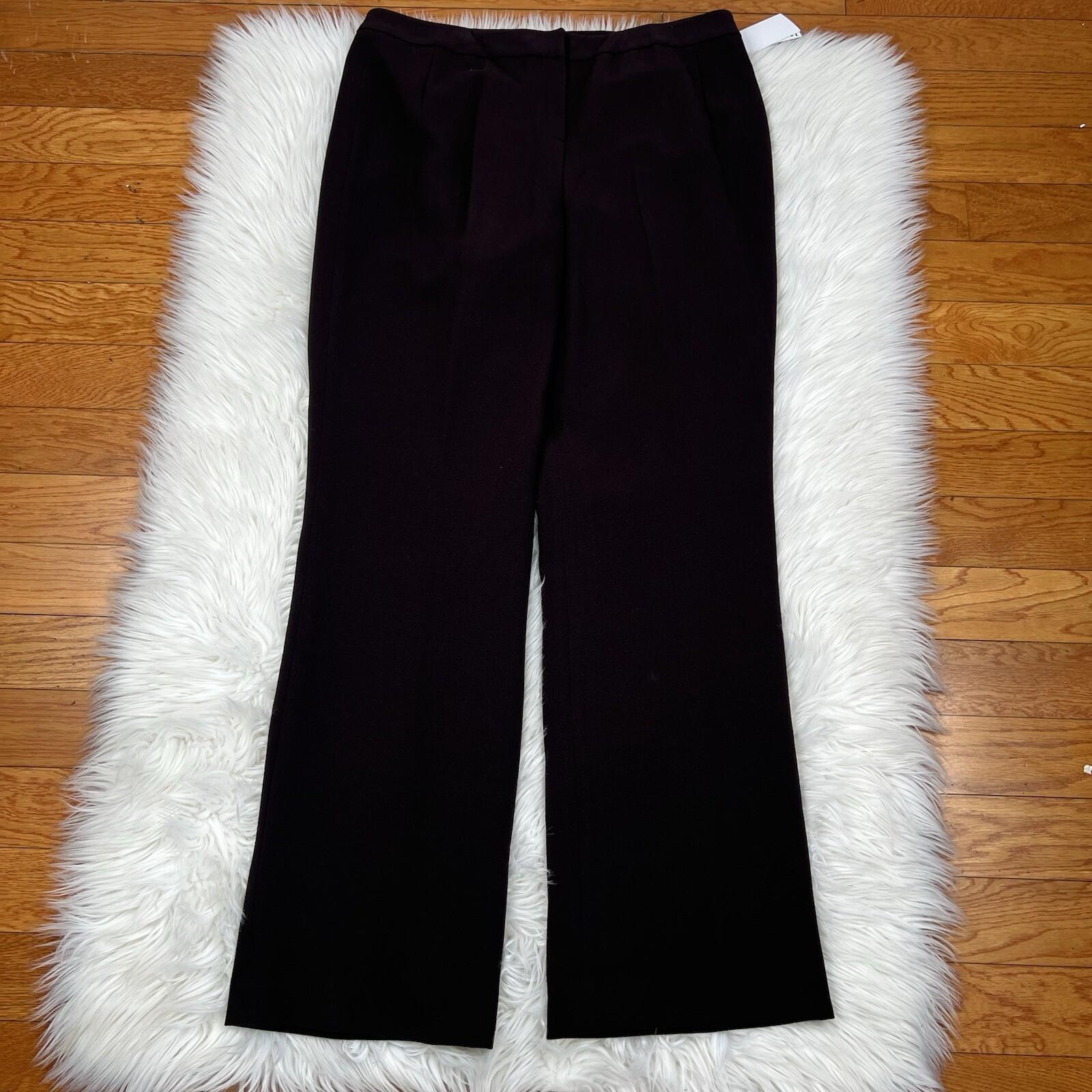 Larry Levine Polyester Rayon Spandex Pant Suit 14 brown Mid Length Lined 2PC New