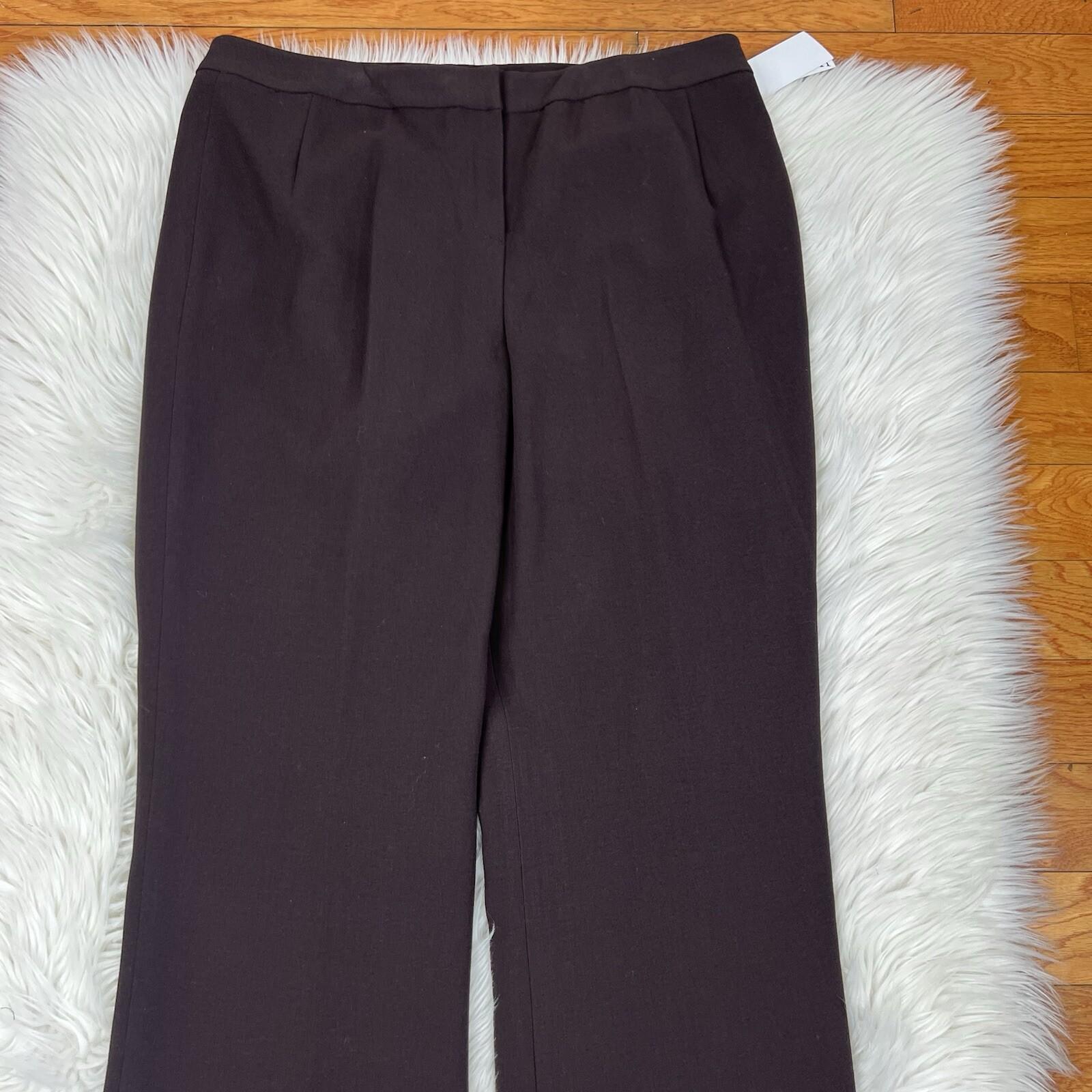 Larry Levine Polyester Rayon Spandex Pant Suit 14 brown Mid Length Lined 2PC New