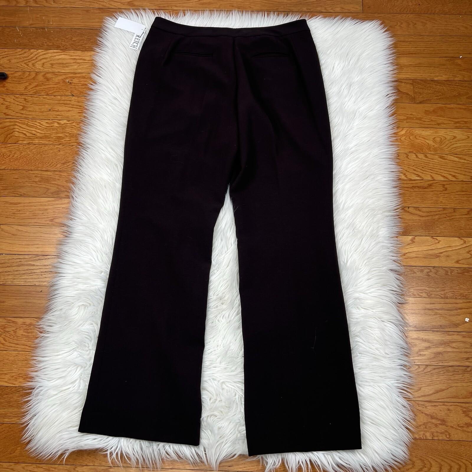 Larry Levine Polyester Rayon Spandex Pant Suit 14 brown Mid Length Lined 2PC New