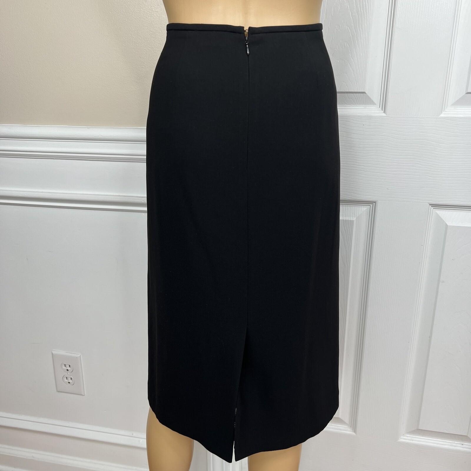 Jones Wear Polyester Skirt Suit Size 12 Black Pink Lined Shawl Collar 2PC