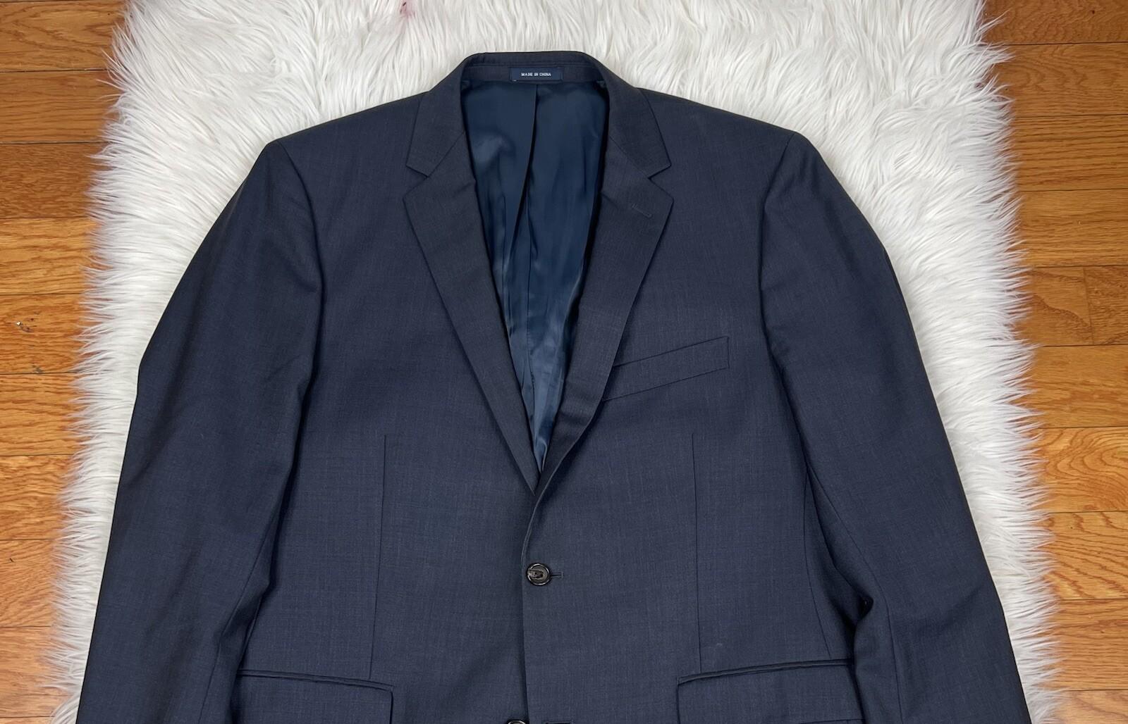 Ralph Lauren Men 100% Wool Blazer 44L Dark Blue Blue Label One vent Career