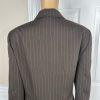 Suit Studio Polyester Pant Suit Size 16 Brown Striped Lined Peak Collar 2PC