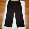 Suit Studio Polyester Pant Suit Size 16 Brown Striped Lined Peak Collar 2PC