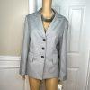 10-8100.jpg Evan Picone Women Polyester Blazer Jacket Size 14 Silver Lined Faux Pockets New