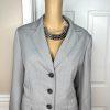 10-8102.jpg Evan Picone Women Polyester Blazer Jacket Size 14 Silver Lined Faux Pockets New