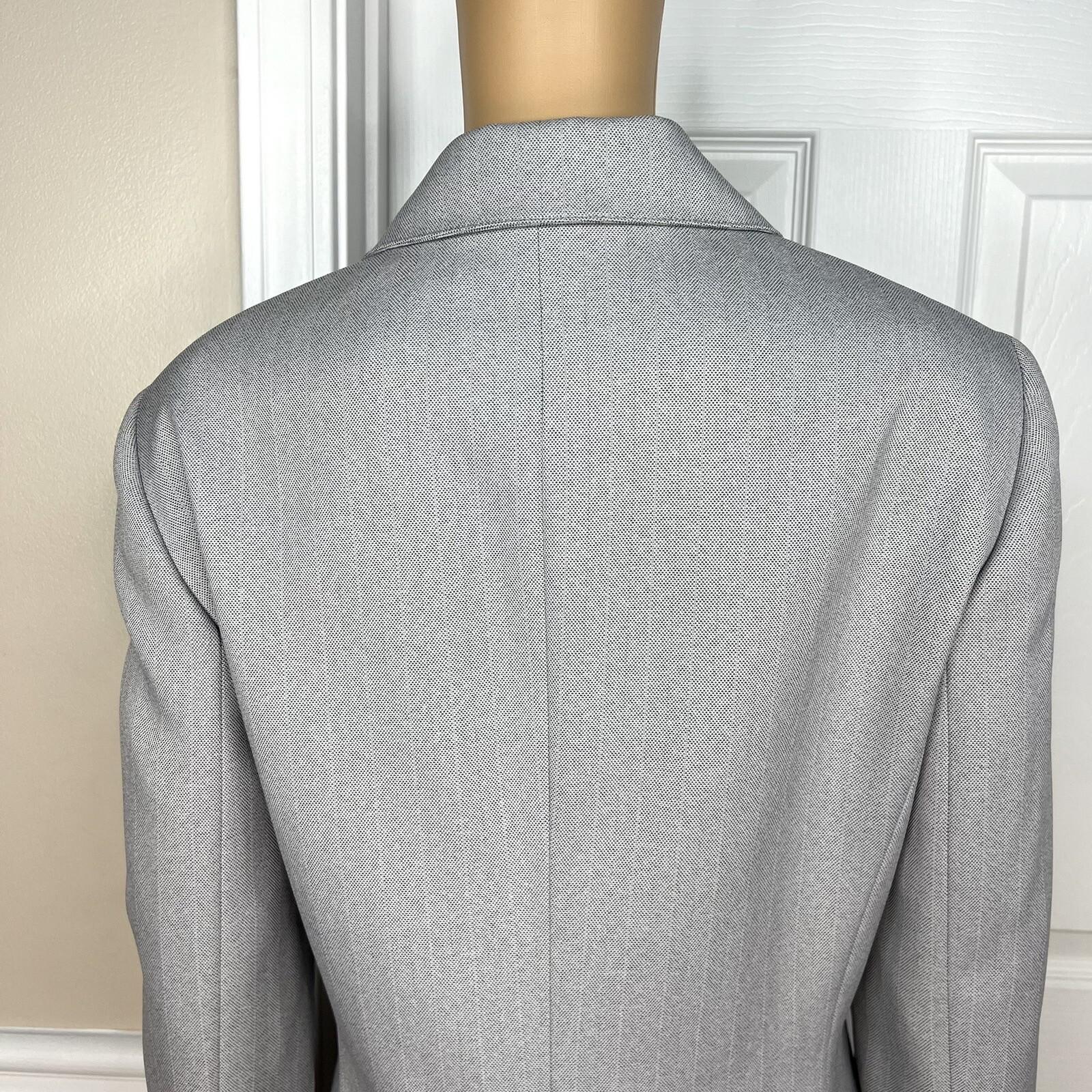 10-8104.jpg Evan Picone Women Polyester Blazer Jacket Size 14 Silver Lined Faux Pockets New
