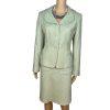 Jones New York Women Polyester Rayon Skirt Suit Size 6 Sage Lined Flared 2PC