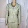Jones New York Women Polyester Rayon Skirt Suit Size 6 Sage Lined Flared 2PC
