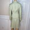 Jones New York Women Polyester Rayon Skirt Suit Size 6 Sage Lined Flared 2PC
