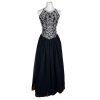 Jessica McClintock Vintage Prom Dress 8 Black White Embroidered Princess Y2K
