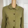 Kasper Polyester Spandex Skirt 14P Suit 16P Green 2 Piece Shawl Collar Lined