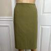 Kasper Polyester Spandex Skirt 14P Suit 16P Green 2 Piece Shawl Collar Lined