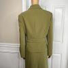 Kasper Polyester Spandex Skirt 14P Suit 16P Green 2 Piece Shawl Collar Lined