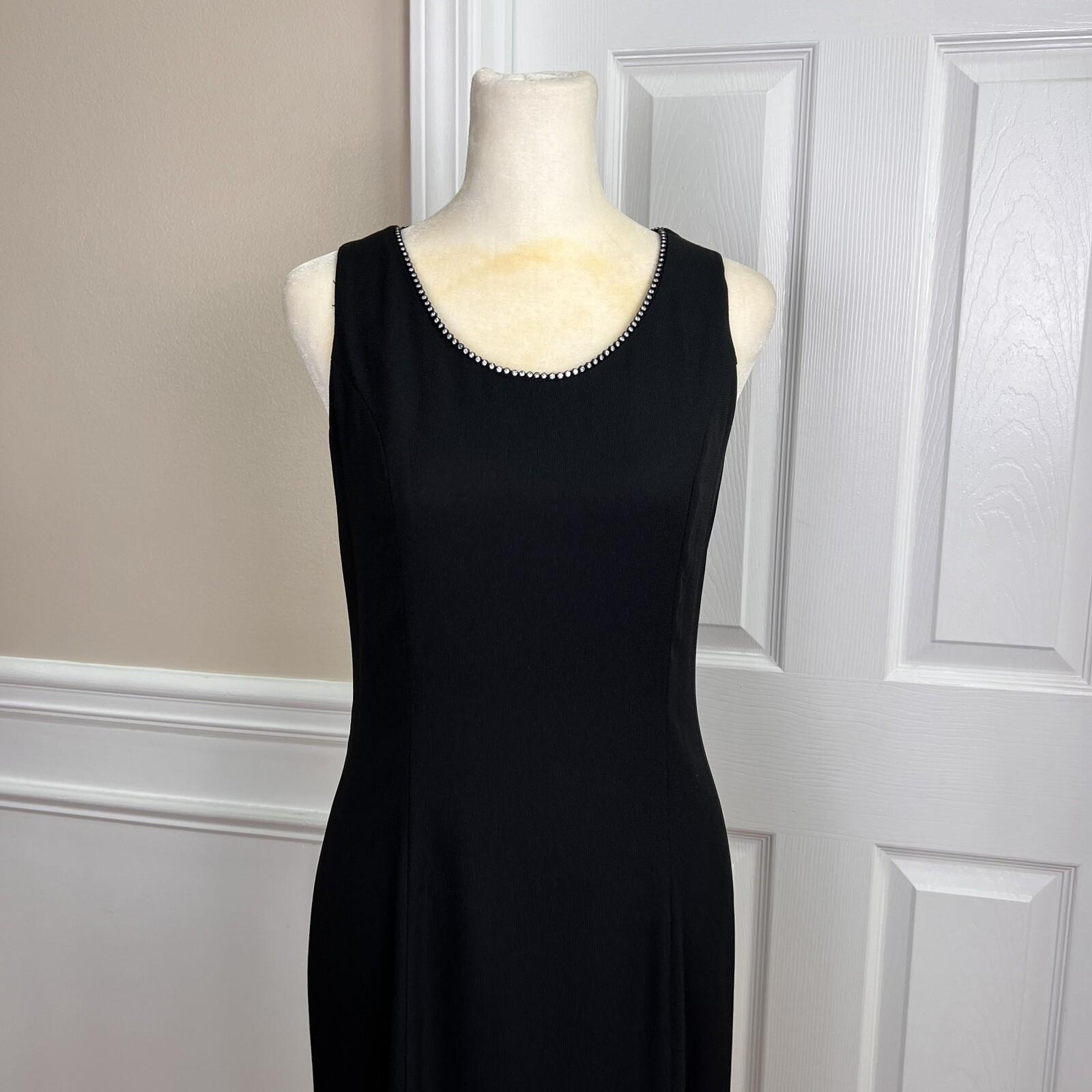 Caron Chicago Polyester Vintage Dress Suit Cropped Jacket Size 6 Beaded 2PC