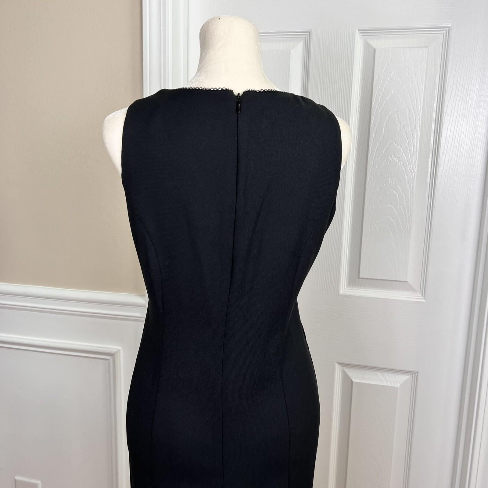 Caron Chicago Polyester Vintage Dress Suit Cropped Jacket Size 6 Beaded 2PC