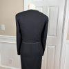 Caron Chicago Polyester Vintage Dress Suit Cropped Jacket Size 6 Beaded 2PC