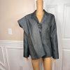 ISABELLA 2PC Gray Polyester Metallic Notch Collar Cocktail Pant Suit Size 10