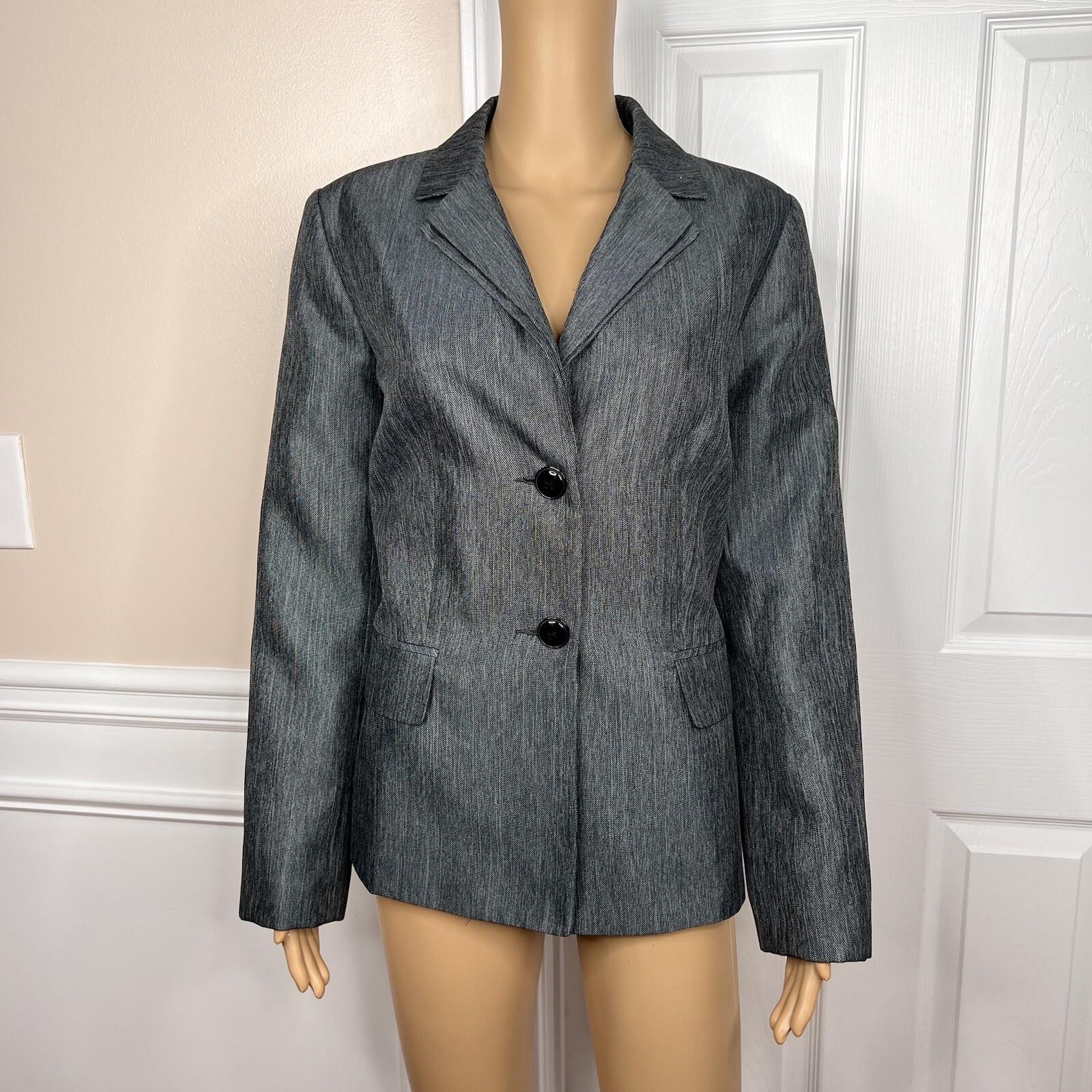 ISABELLA 2PC Gray Polyester Metallic Notch Collar Cocktail Pant Suit Size 10