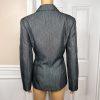 ISABELLA 2PC Gray Polyester Metallic Notch Collar Cocktail Pant Suit Size 10