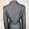 ISABELLA 2PC Gray Polyester Metallic Notch Collar Cocktail Pant Suit Size 10