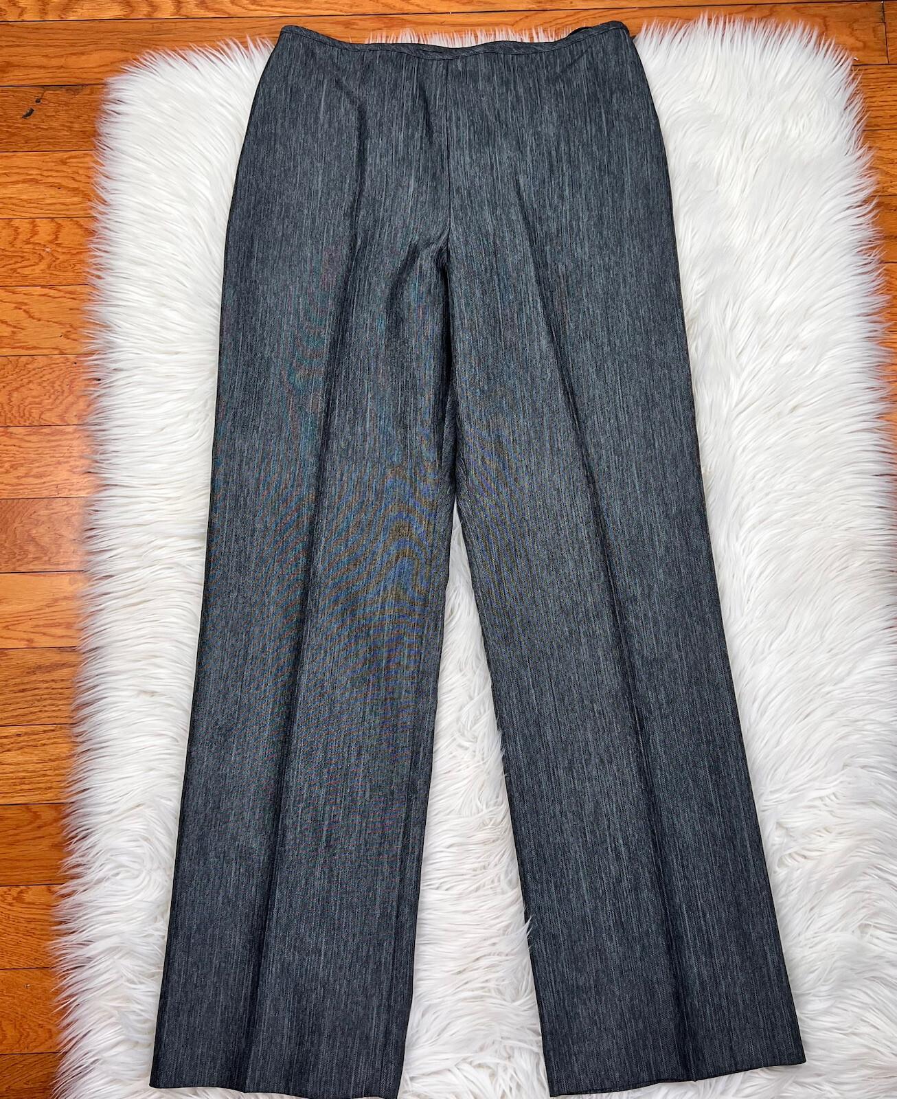 ISABELLA 2PC Gray Polyester Metallic Notch Collar Cocktail Pant Suit Size 10