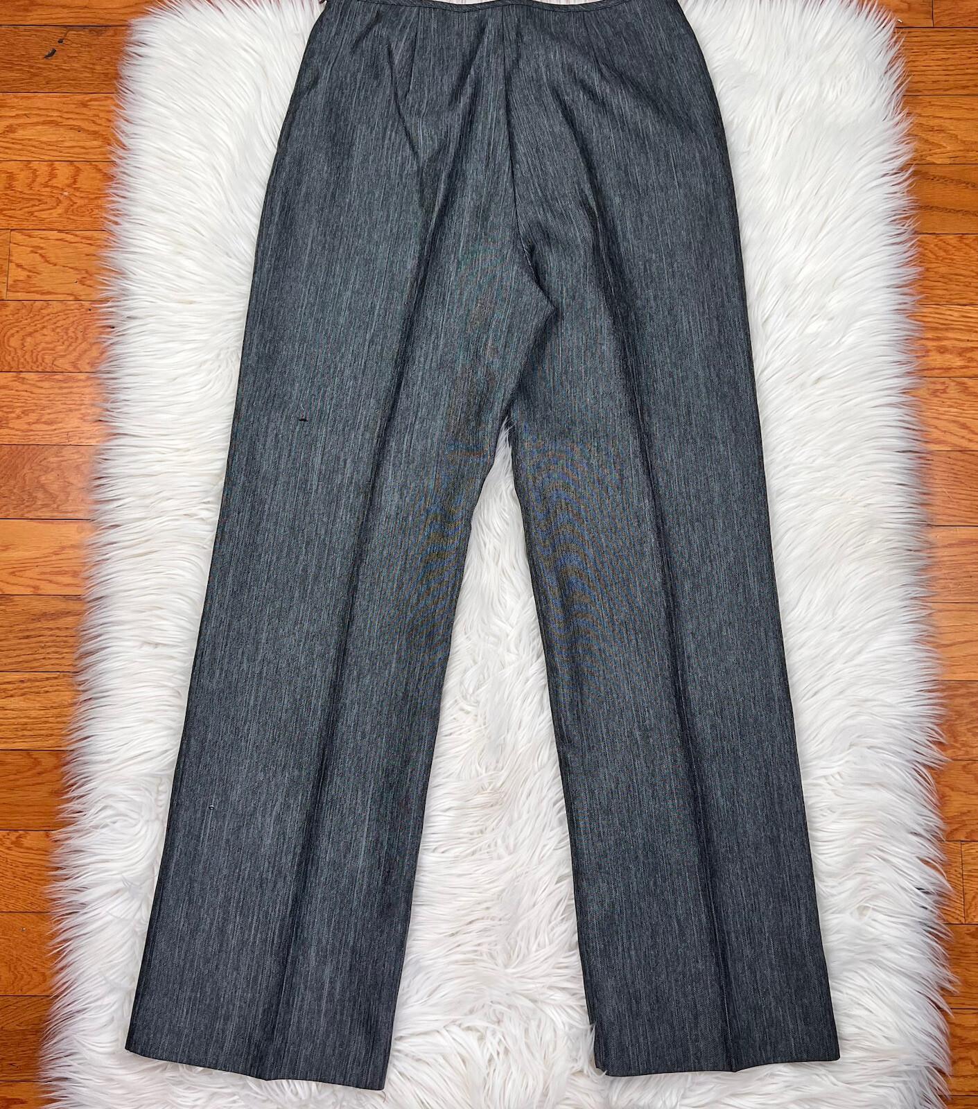 ISABELLA 2PC Gray Polyester Metallic Notch Collar Cocktail Pant Suit Size 10