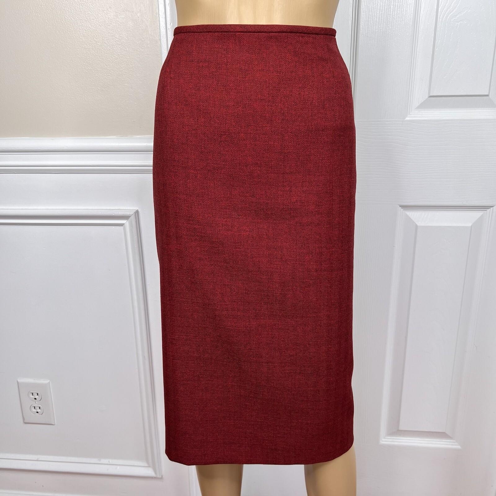 Suit Studio Women Polyester Skirt Suit Size 18 Red Lined Peak Collar 2PC