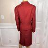 Suit Studio Women Polyester Skirt Suit Size 18 Red Lined Peak Collar 2PC