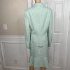 EVAN PICONE Polyester Skirt Suit Size 16 Fern Green Beige Lined Ruffle 2PC