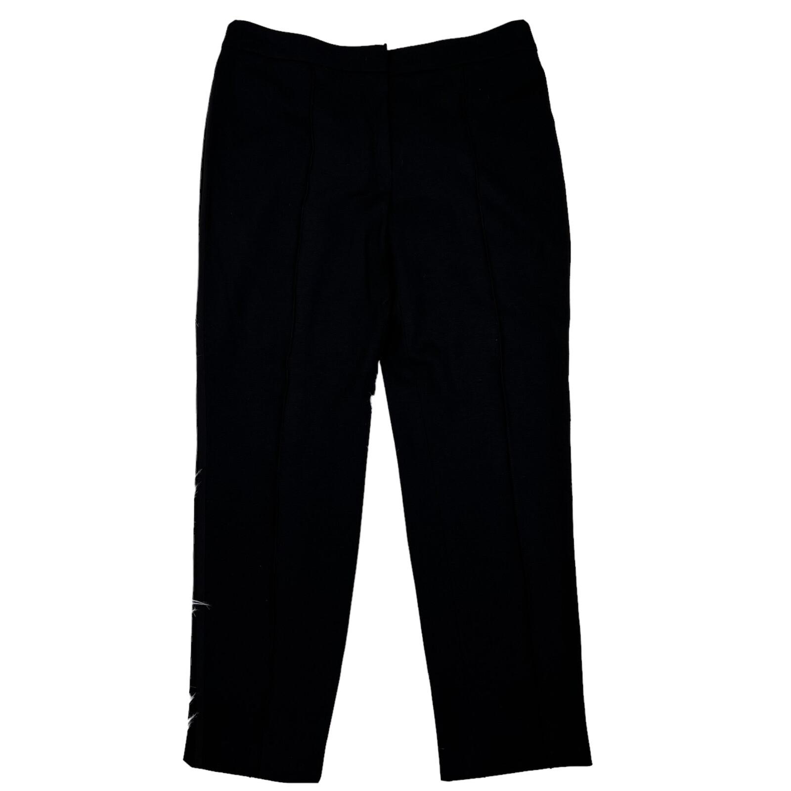 ESCADA Black Viscose Stretch Slim Fit Career Dress Pants Trousers Size 42