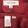 Suit Studio Women Polyester Skirt Suit Size 18 Red Lined Peak Collar 2PC