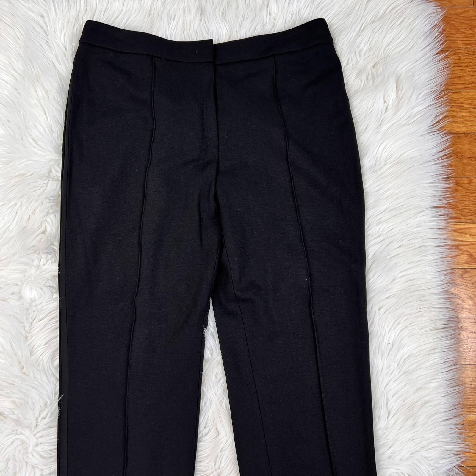 ESCADA Black Viscose Stretch Slim Fit Career Dress Pants Trousers Size 42