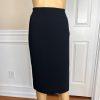 New KASPER 2PC Black White Silk Cotton Polyester Open Front Skirt Suit Size 10