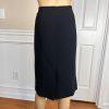 New KASPER 2PC Black White Silk Cotton Polyester Open Front Skirt Suit Size 10