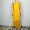 Asos Lace One Shoulder Dress Size 18 Tall Mustard Midi High Low Hem Princess New