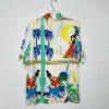 Zara Men Tropical Palm Tree Short sleeves Shirt Size S Bold Beach Party Vibes