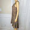 Anthropologie Maeve Westwater Knit Dress Size XS Brown Chevron Motif Lined New