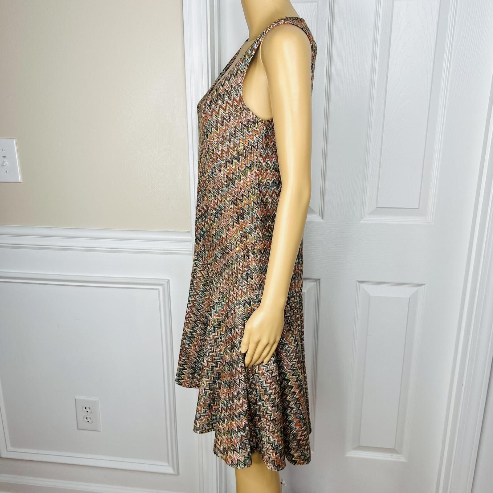 Anthropologie Maeve Westwater Knit Dress Size XS Brown Chevron Motif Lined New