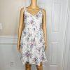 New MAEVE Anthropologie Floral Peony Garden V-Neck Flared Dress Size 0P 8