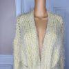 Anthropologie Women larkin Shimmer Knit Belted Cardigan M Yellow Fuzzy Cozzy