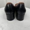 J Crew Kate Women Leather Black White Tan Trim Size 6 Loafer Pumps Block Heels