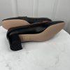J Crew Kate Women Leather Black White Tan Trim Size 6 Loafer Pumps Block Heels