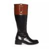 Steve Madden Equestrian Riding Chalet Leather Boots Size 6.5M Black Brown Tall