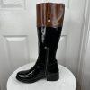 Steve Madden Equestrian Riding Chalet Leather Boots Size 6.5M Black Brown Tall