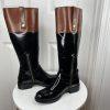 Steve Madden Equestrian Riding Chalet Leather Boots Size 6.5M Black Brown Tall