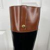 Steve Madden Equestrian Riding Chalet Leather Boots Size 6.5M Black Brown Tall