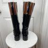 Steve Madden Equestrian Riding Chalet Leather Boots Size 6.5M Black Brown Tall